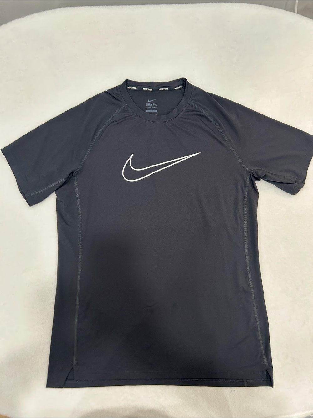 Nike Pro Dri-FIT Men’s Large Black Slim Fit Swoosh Short Sleeve Workout Shirt